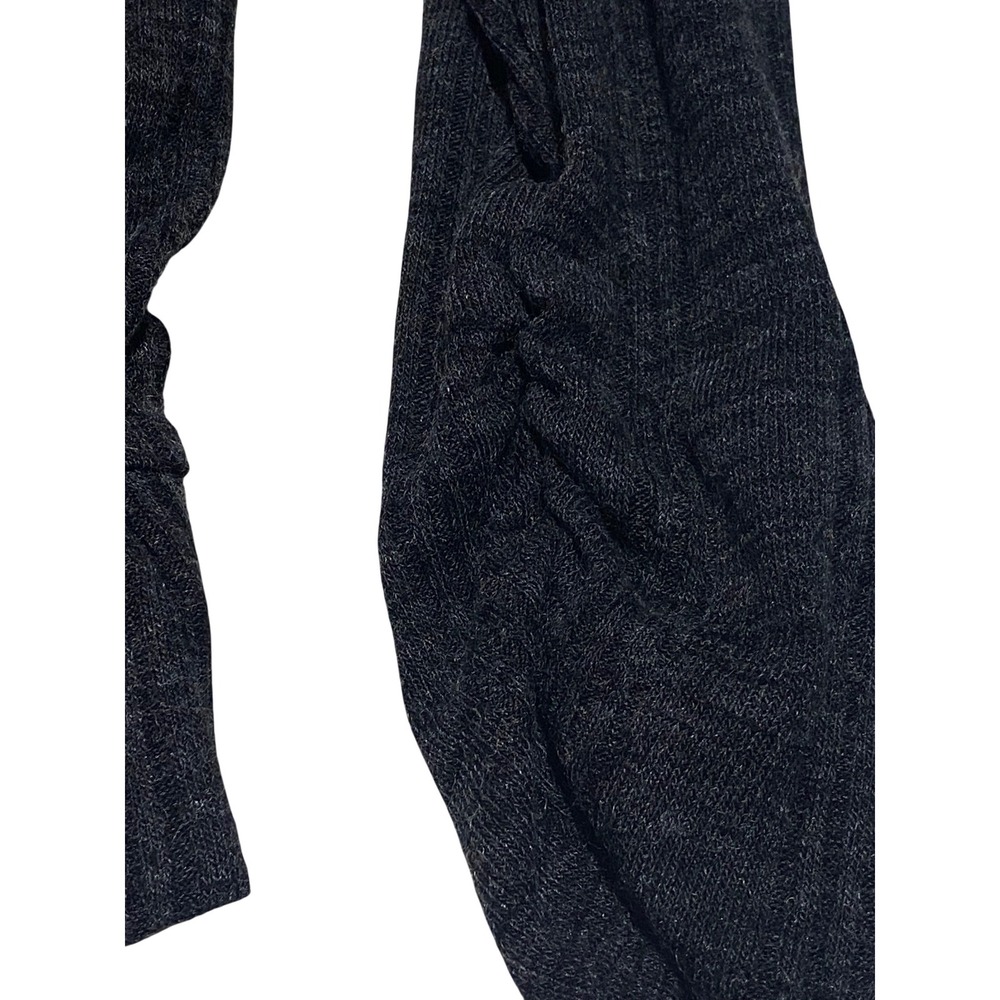 New Directions Women Dark Gray Twist Front Long Sleeve Knit Top XL - Picture 4 of 8